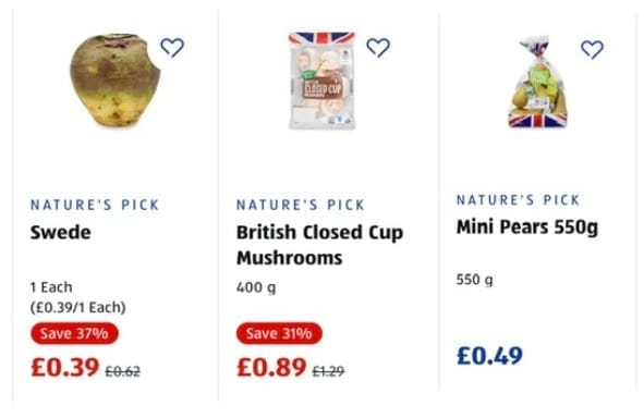 Aldi Super 6 Apples,Pears,Garlics,Swede,Onions,Mushrooms from 39p, £0. ...