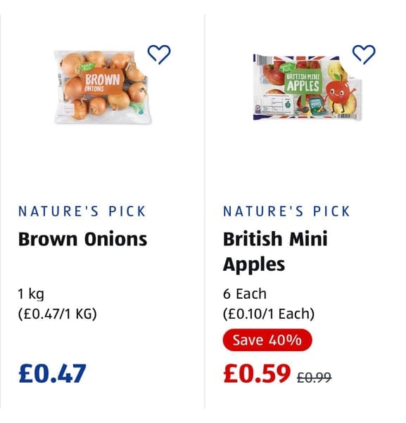 Aldi Super 6 Apples,Pears,Garlics,Swede,Onions,Mushrooms from 39p, £0. ...
