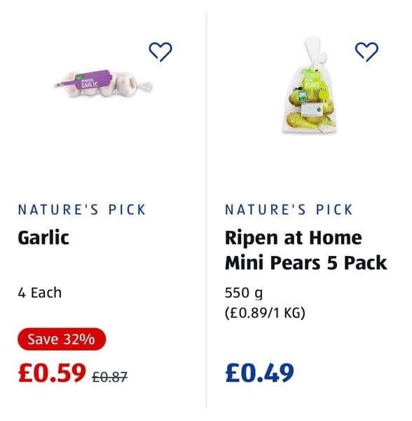Aldi Super 6 Apples,Pears,Garlics,Swede,Onions,Mushrooms from 39p, £0. ...