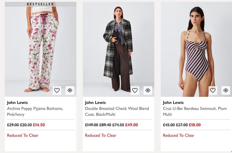 Further Reductions John Lewis Sale - Further Reductions on Selected Home/Clothing/Toys ...