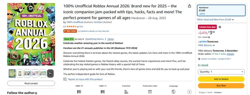 Unofficial Roblox Annual 2026 Tips Hacks Facts For All Ages 3 60 C YrXYzjXHX 