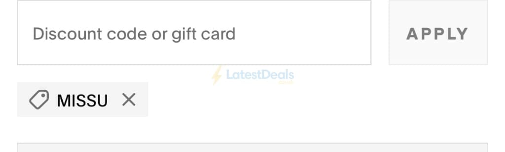 Screenshot of the U Beauty discount code working