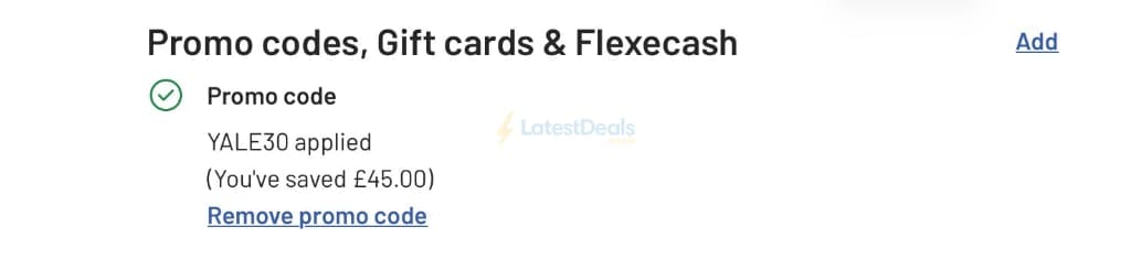 Screenshot of the Argos discount code working
