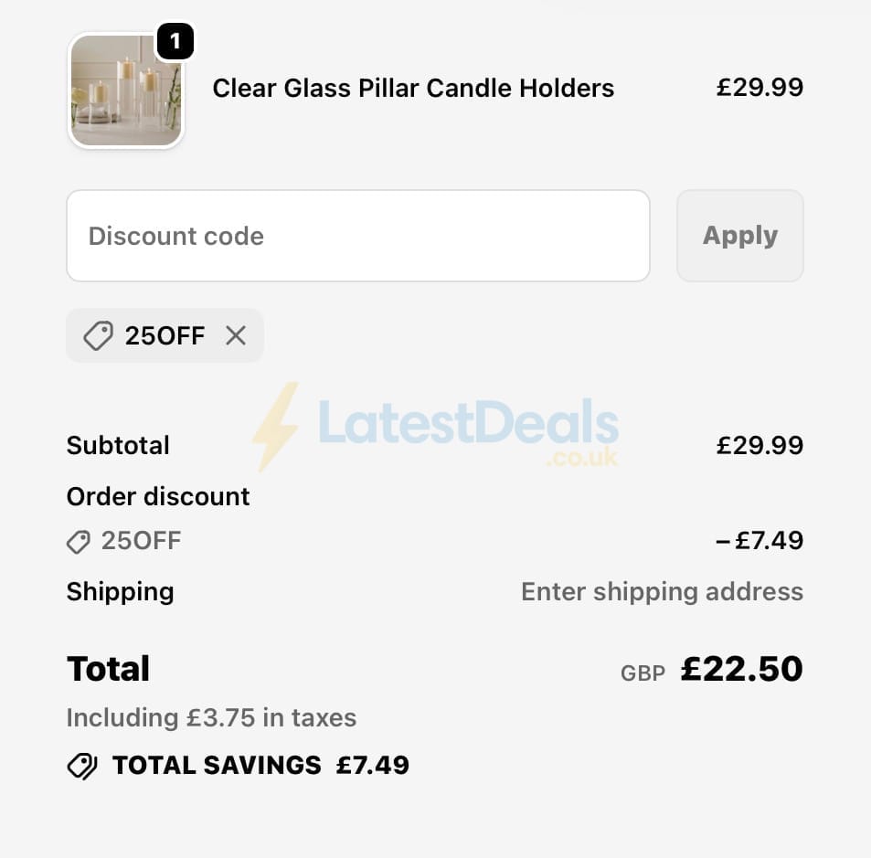 Screenshot of the Ginger Ray discount code working