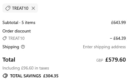 Screenshot of the Rem-fit discount code working