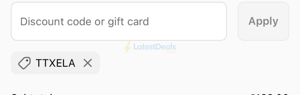 Screenshot of the Roadskin discount code working