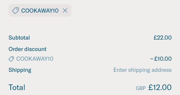 Screenshot of the Lucky Saint discount code working