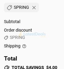 Screenshot of the Fanjoy discount code working