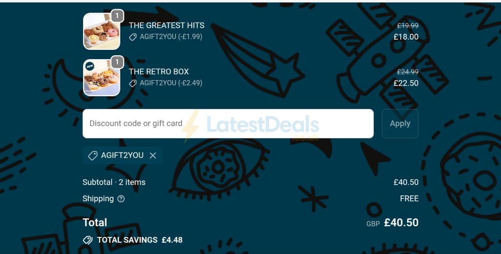 Screenshot of the Planet Doughnut discount code working