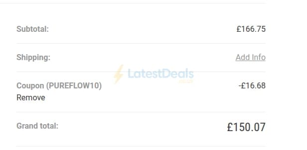 Screenshot of the Fountain Softeners discount code working