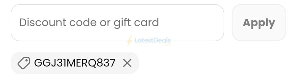 Screenshot of the Xmiles discount code working
