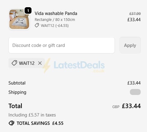 Screenshot of the Woven discount code working