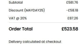 Screenshot of the Lumber King Flooring discount code working