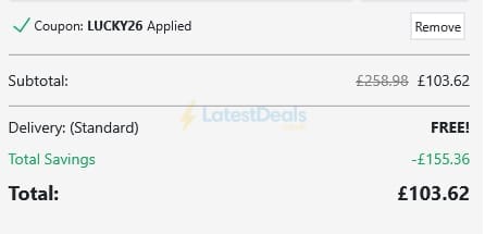 Screenshot of the Printerpix discount code working