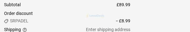 Screenshot of the All Things Tennis discount code working