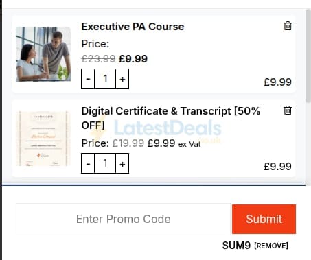 Screenshot of the John Academy discount code working