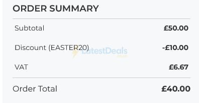 Screenshot of the Dartington Crystal discount code working