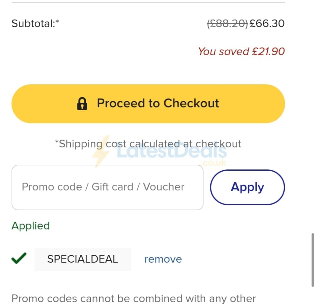 Screenshot of the Zazzle discount code working