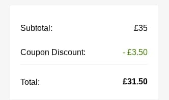 Screenshot of the Amelianour discount code working
