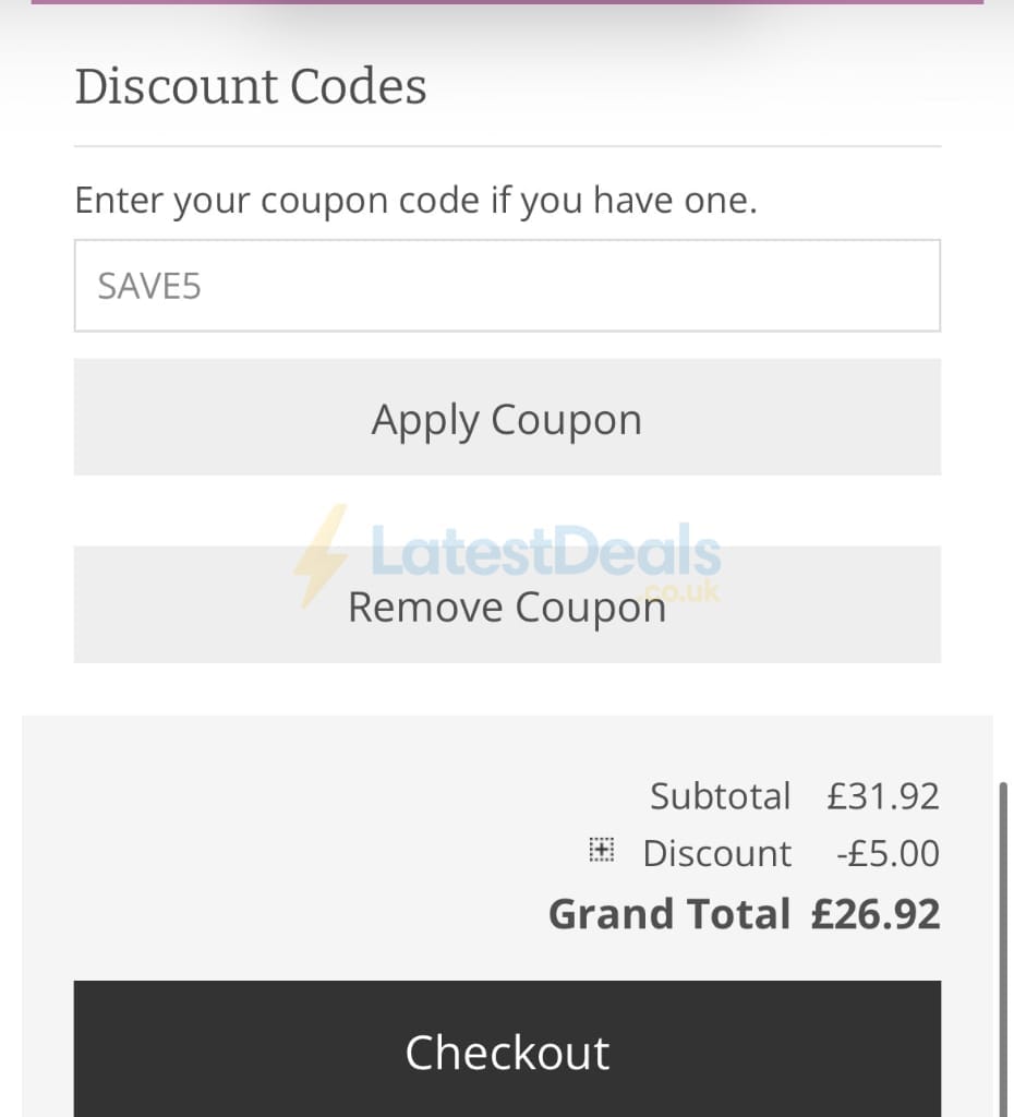 Screenshot of the The Knitting Network discount code working