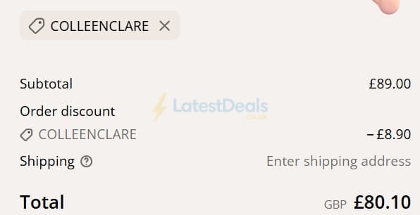 Screenshot of the Yogi Bare discount code working