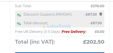 Screenshot of the Duke Direct discount code working