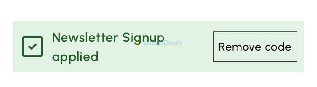 Screenshot of the Photowall discount code working