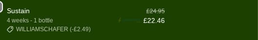 Screenshot of the Microbz discount code working
