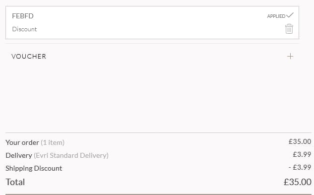 Screenshot of the Apricot discount code working