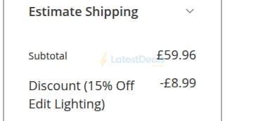Screenshot of the Lighting Direct discount code working
