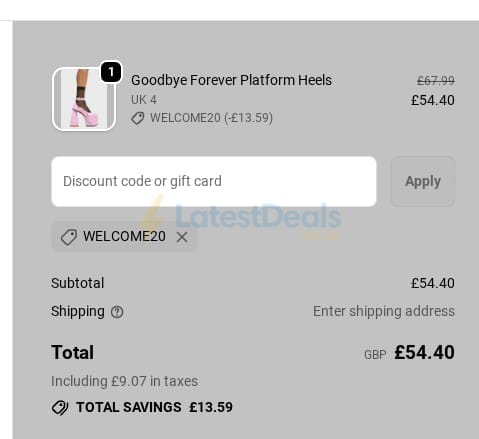 Screenshot of the Lamoda discount code working