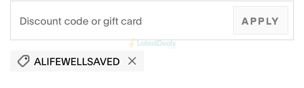 Screenshot of the U Beauty discount code working