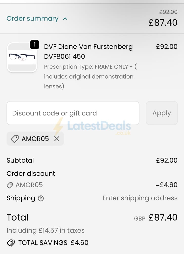 Screenshot of the Pretavoir discount code working