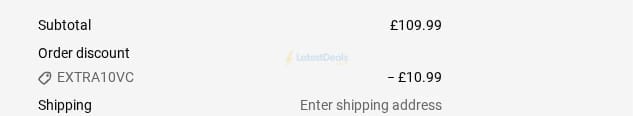 Screenshot of the Prestige discount code working