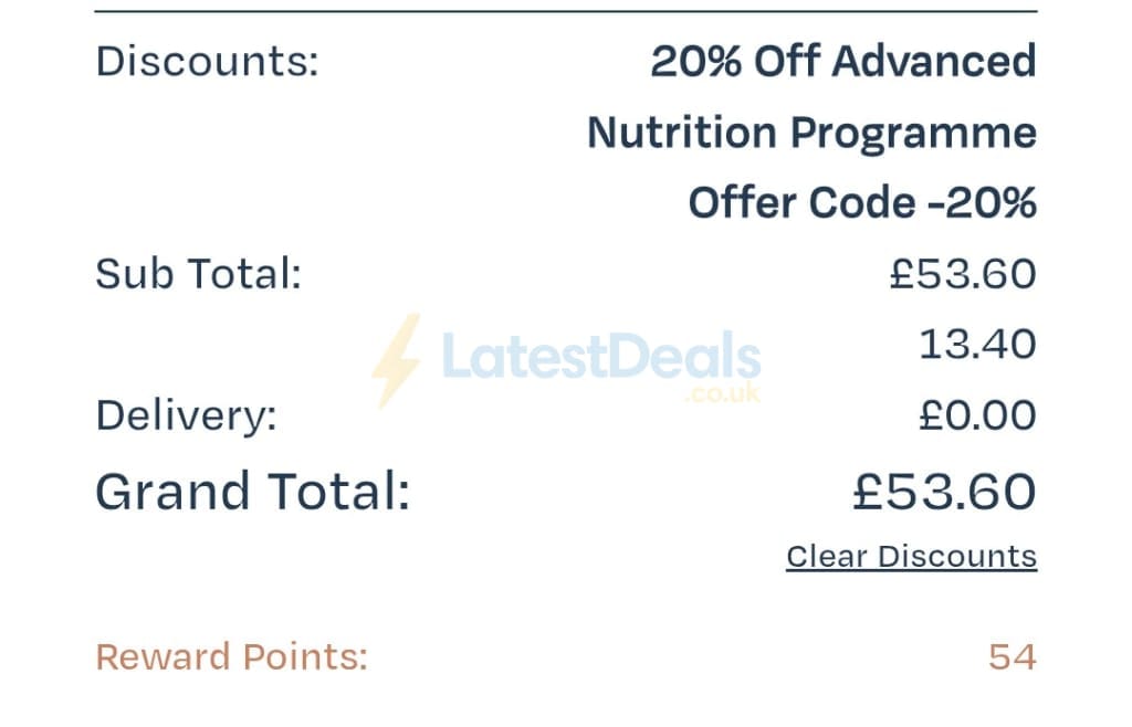 Screenshot of the Pure Beauty discount code working