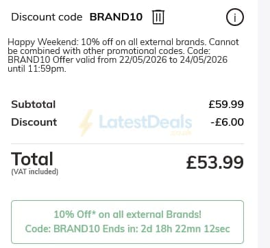 Screenshot of the Vertbaudet discount code working
