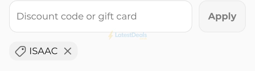 Screenshot of the iSinwheel discount code working
