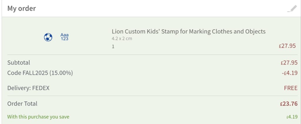 Screenshot of the Stikets discount code working