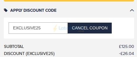 Screenshot of the Chatham discount code working