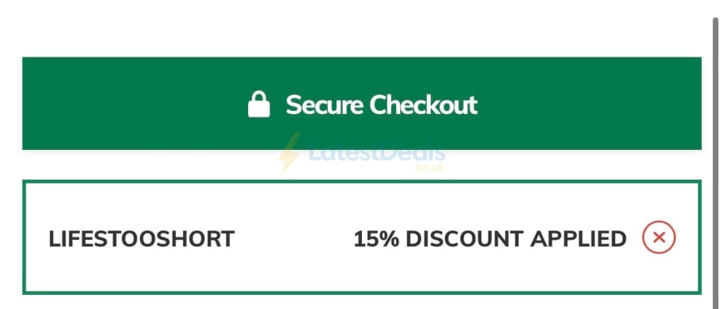 Screenshot of the Mainline Menswear discount code working