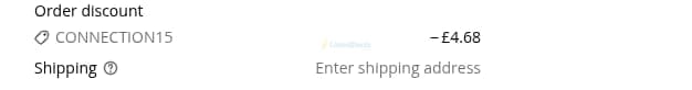 Screenshot of the Tenzo Tea discount code working