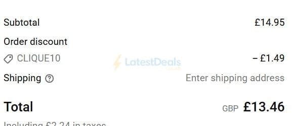 Screenshot of the WooWoo discount code working