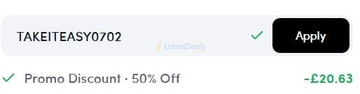 Screenshot of the Prep Kitchen discount code working