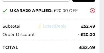 Screenshot of the TJC discount code working