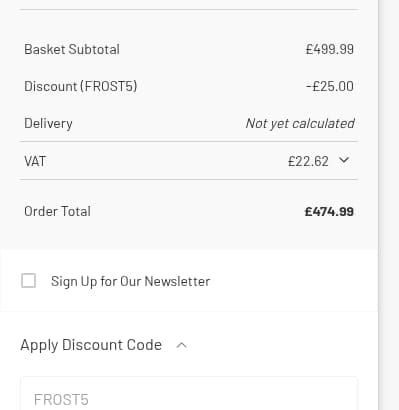 Screenshot of the Logs Online discount code working