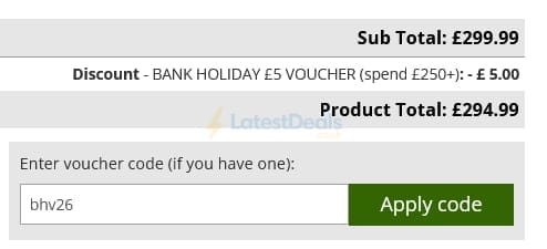 Screenshot of the One Garden discount code working