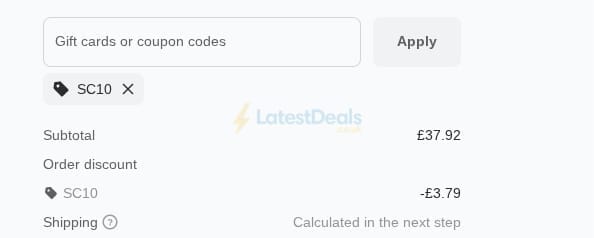 Screenshot of the Soufeel discount code working