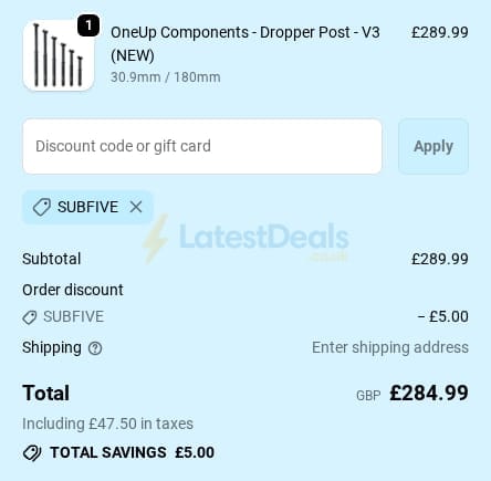 Screenshot of the Slam69 discount code working