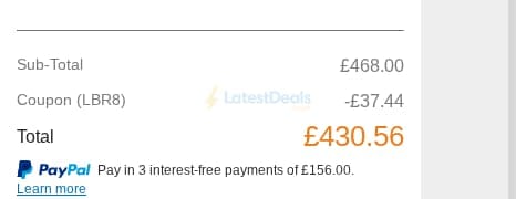 Screenshot of the Maxpeedingrods discount code working