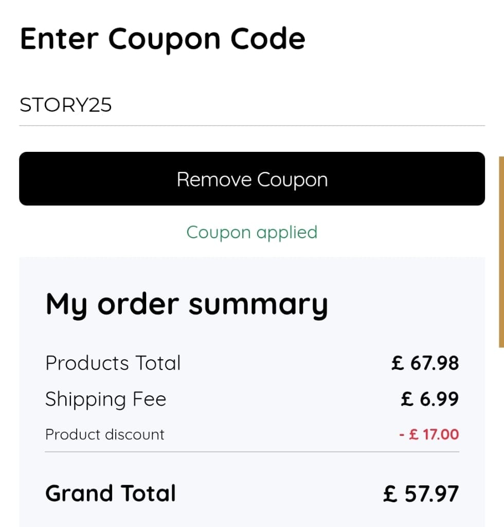 Screenshot of the myphotobook discount code working